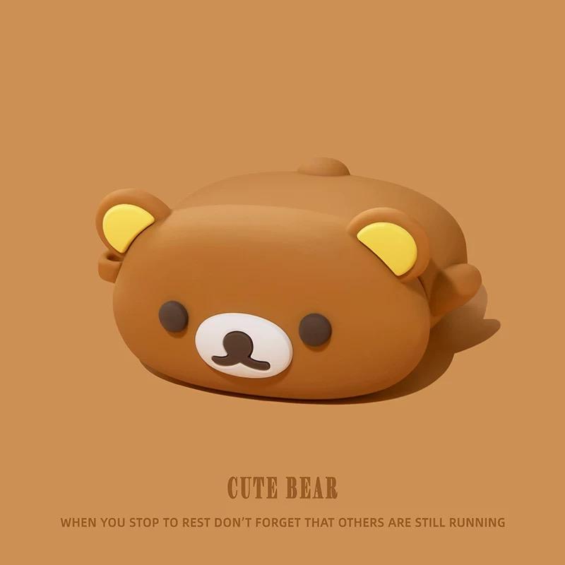 Lazy Rilakkuma Silicon Headphone Case for Airpods Pro 3 4 3 1 2 Pro Charm Headset Cases for Airpod Pro2 3 Pendant