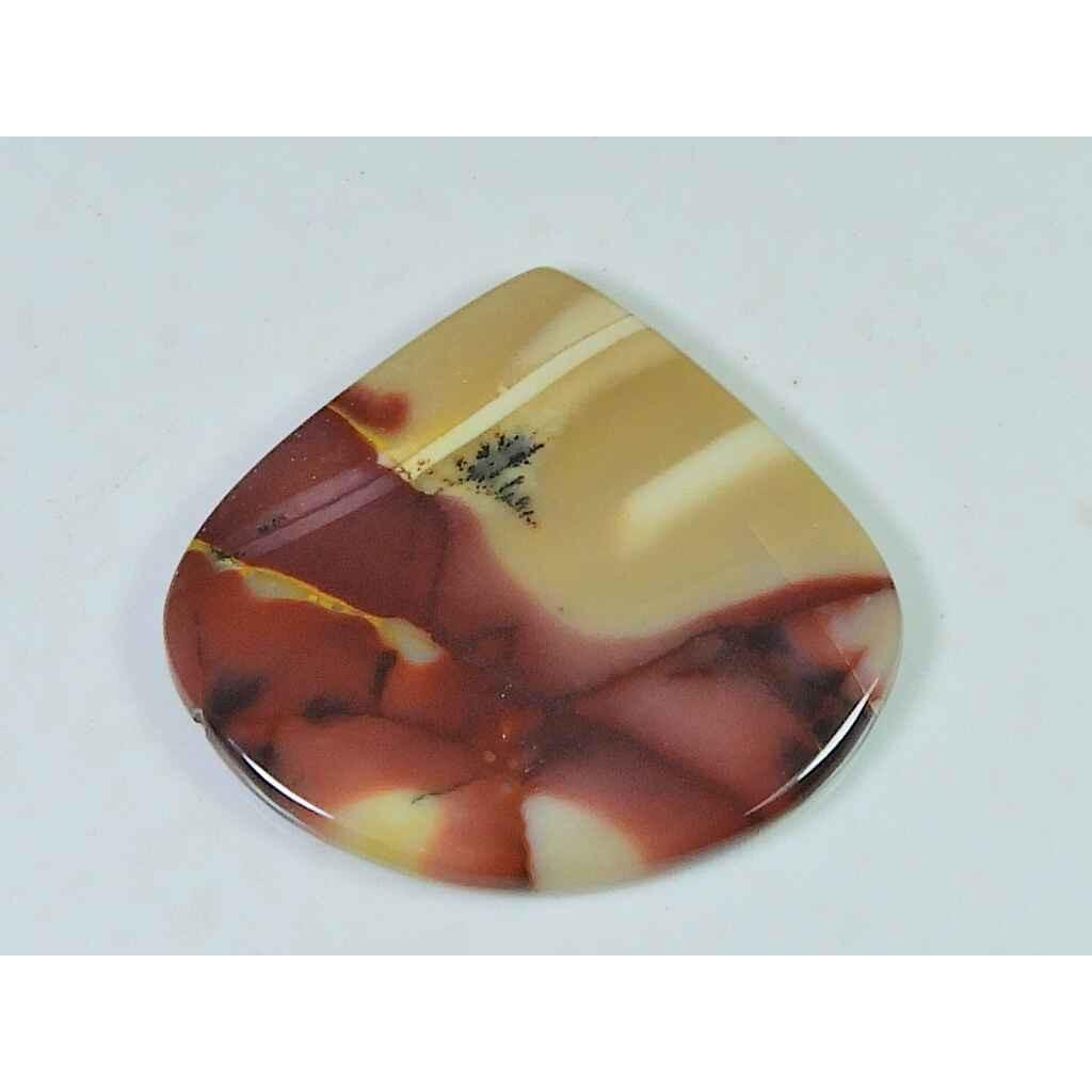 41X37X03MM Natural Mookite Jasper Pear Shape Cabochon Loose Gemstone 53Cts. SK-4441