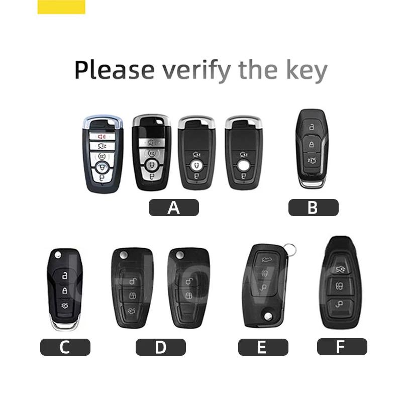 Car Sticker 2025 Hot Alloy Style Car Key Case Cover Shell For Ford Maverick Focus Edge Explorer Expedition Everest Fusion Mondeo