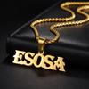 Atoztide 5cm Personalized Custom Name Necklaces for Women Men Stainless Steel Pendant Choker Cuban Chain Birthday Jewelry Gift