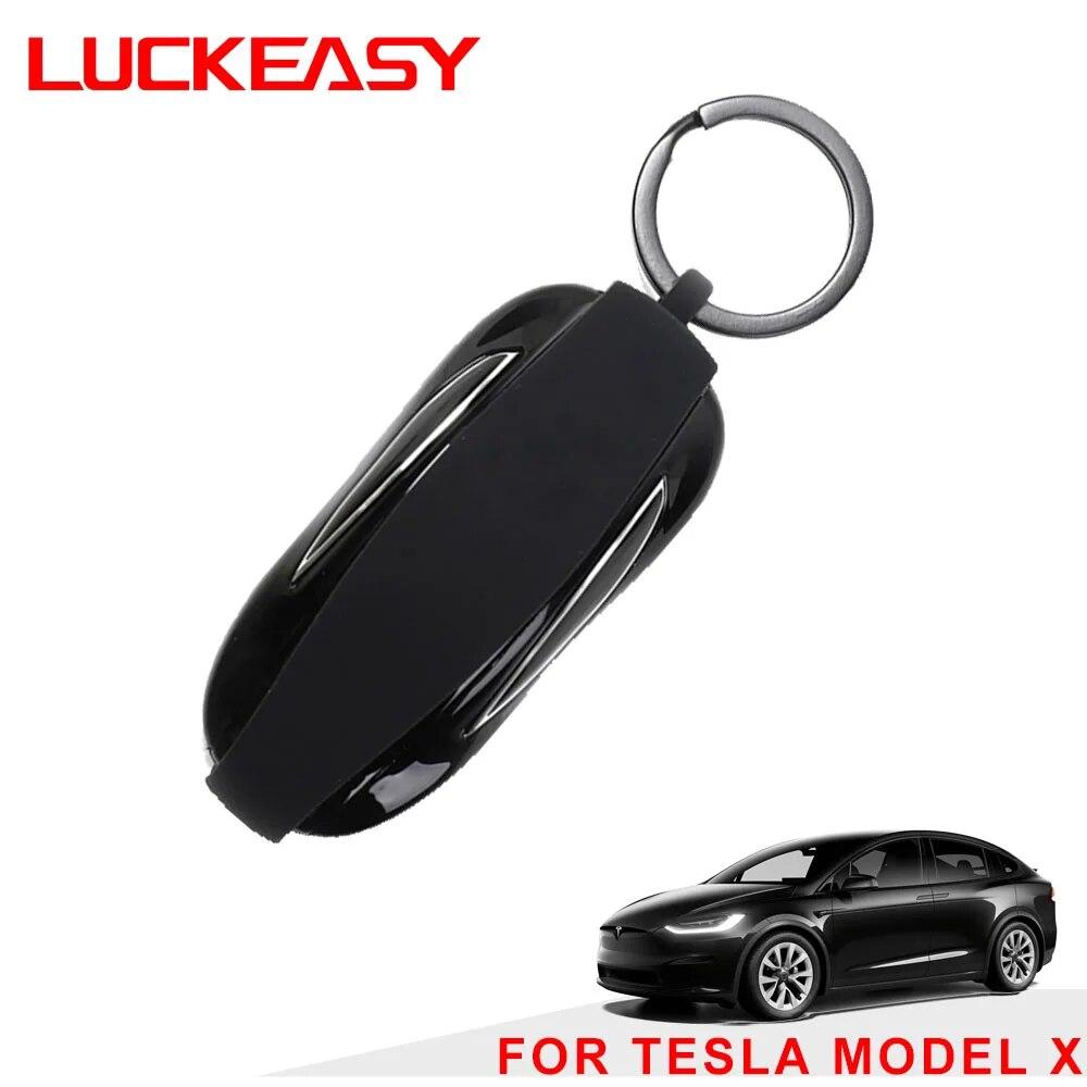 LUCKEASY for Tesla Model 3 Model S Model X 2017-2023 Beskyttende nøkkeletui Bilnøkkeletui Nøkkelhusetui Etui Deksler Tilbehør