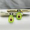 1pc Simulation Fruit Half Avocado Mobile Phone Ornament Mobile Phone Dust Plug Suitable for IPhone/Type-C Interface