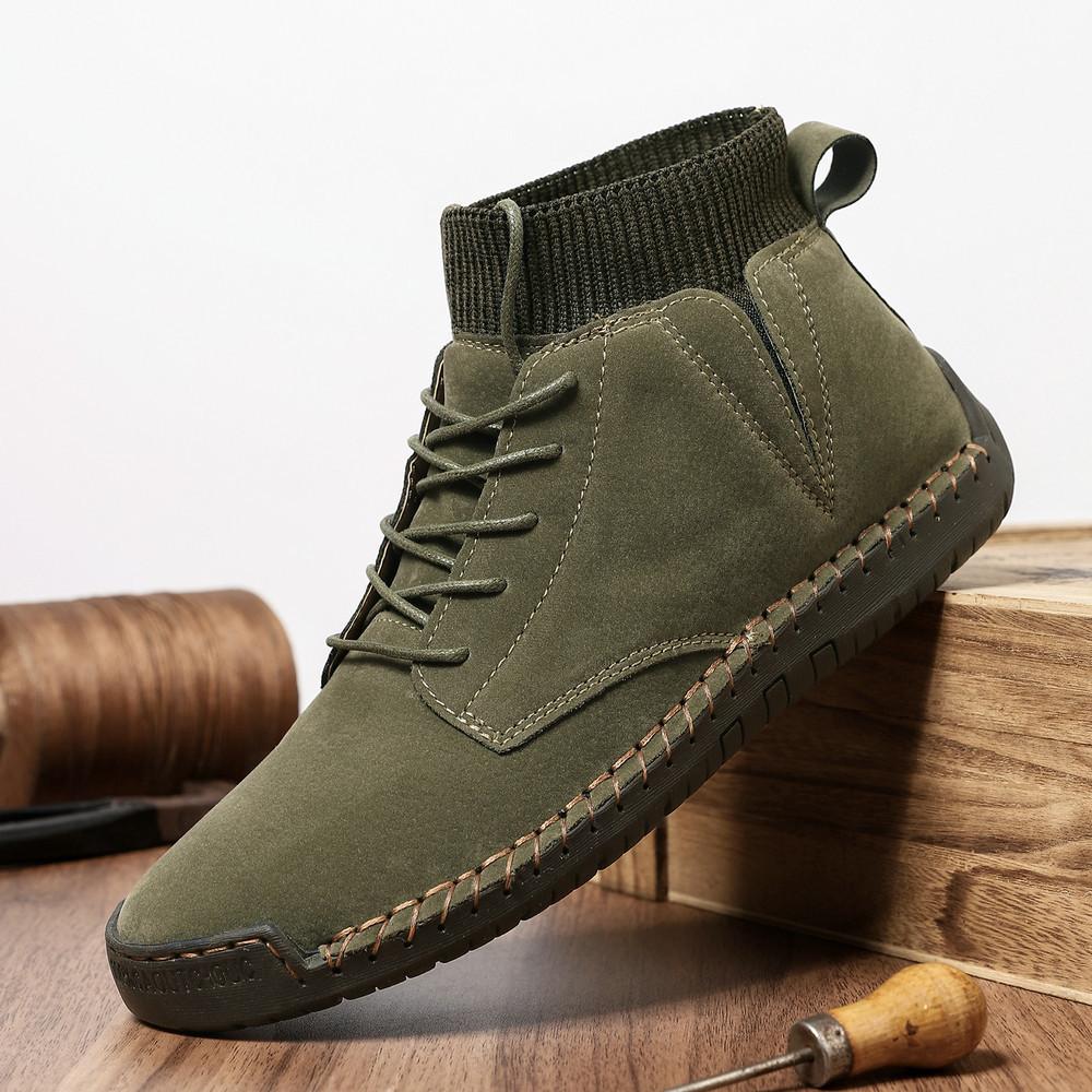 Large Size Octopus Men's Shoes High Top Men's Sports and Leisure Shoes Top Leather Martin Boots