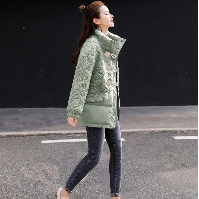 WTEMPO Women's Thick Warm Autumn Winter Large Size Pockets Stand Collar Polar Fleece Coats Cold-proof Windproof Plush Jackets