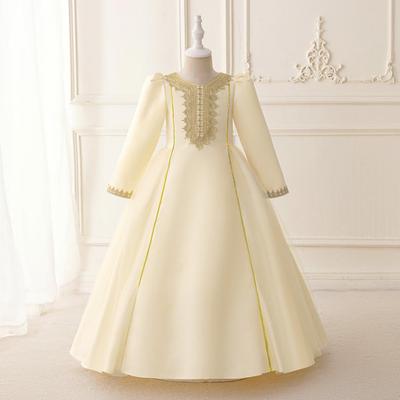 2024 Elegant Embroidered Evening Gown for Girls - European, American, and Middle Eastern Style