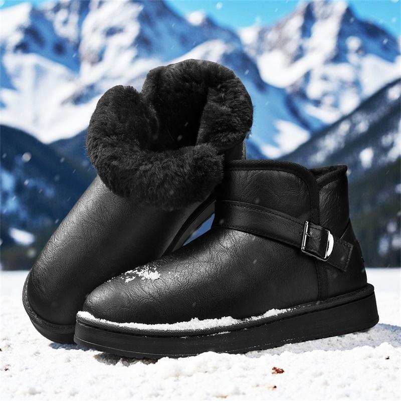 

Мужские плюшевые теплые зимние ботинки в античном стиле с толстой нескользящей подошвой, модная и универсальная мужская повседневная обувь 39