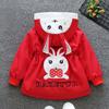 Kinderbekleidung Mädchen Frühling und Herbst Jacke Kapuze Cartoon Hase Windjacke Frühlingsmantel Jacke Strickjacke