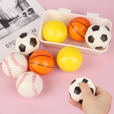 6 Stück Mini Sport Stressball Angstabbau Kleiner Schaumstoff Fußball Baseball Basketball Tennis Fußball Kinder Elastischer Ball Fidget Sensorisches Spielzeug