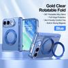 For iPhone Duo Case For Magsafe Transparent Magnetic Rotating Holder Hinge With Tempered Film Shockproof Back Cover Accessories