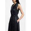 BoSS Women S adjuStable Belt Stretch Cotton Wrap dreSS Dark Blue