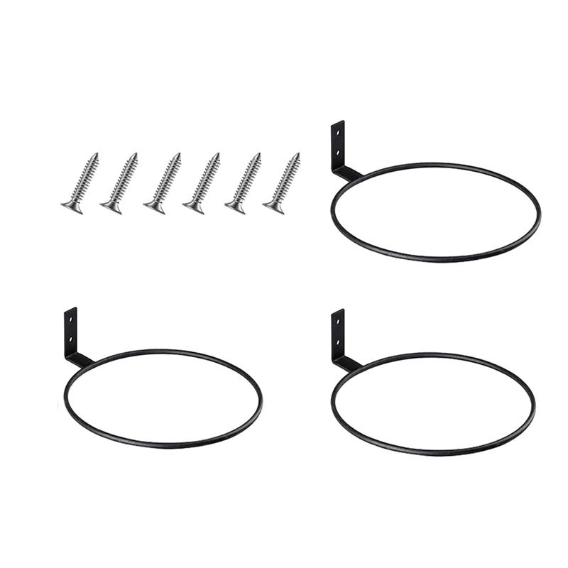 

AEE4-3Pcs 6 Inch Ball Holder Display Wall Mount For Basketball Football Volleyball,Ball Storage For Garage,Planter Pot Holder чёрный