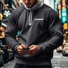 Autumn and Winter Men's Fleece Sweatshirt Stand-up Collar Half Zipper Long Sleeve Trend Men's Top