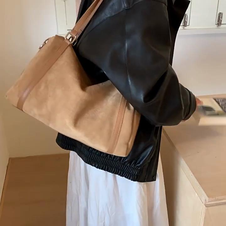 Fashion Women Shoulder Bag Faux Suede Crossbody Bags High Capacity Matte PU Leather Female Tote Handbags