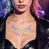 Talos 5 Sheets Holographic Lightning Tattoos, Waterproof Flash Temporary Stickers, Full Color Body Art for Festival Party