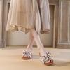 2025 new summer women's slippers first layer cowhide outer wear sandals home casual height increase beef tendon flat soft sole sandals