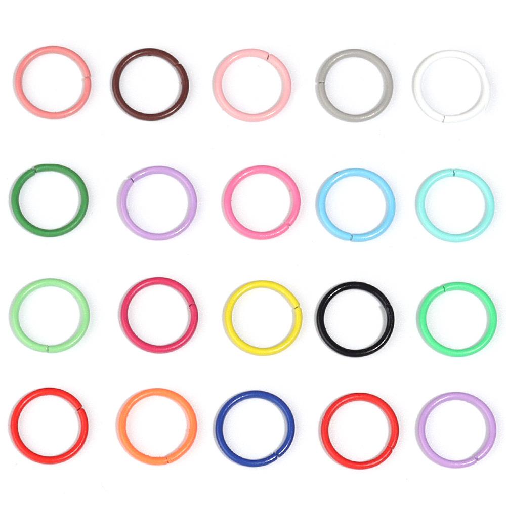 Colorful Open Jump Rings for DIY Jewelry Making - Round Single Loop Iron Rings for Beading Bracelets