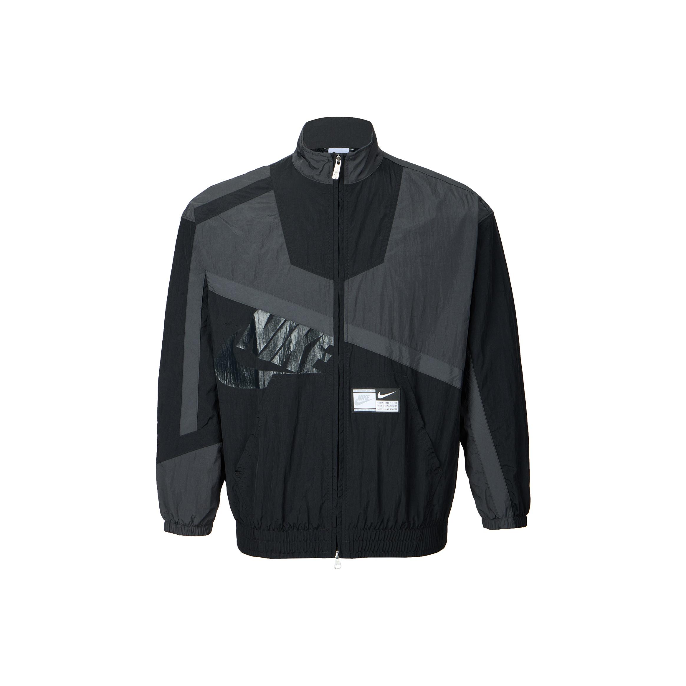 Женская куртка Nike Sportswear Oversized Logo, дышащая, свободная, тканая, угольно-черная, черная HJ0177-060 M