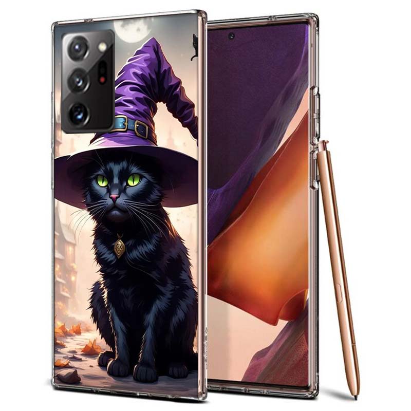 Halloweenové kouzelné kočičí pouzdro na telefon pro Samsung A55 A35 A25 A15 A07 A05S A16 A17 A26 A36 A37 A56 A57 Galaxy Note 20 10 A50S A71 A51 A
