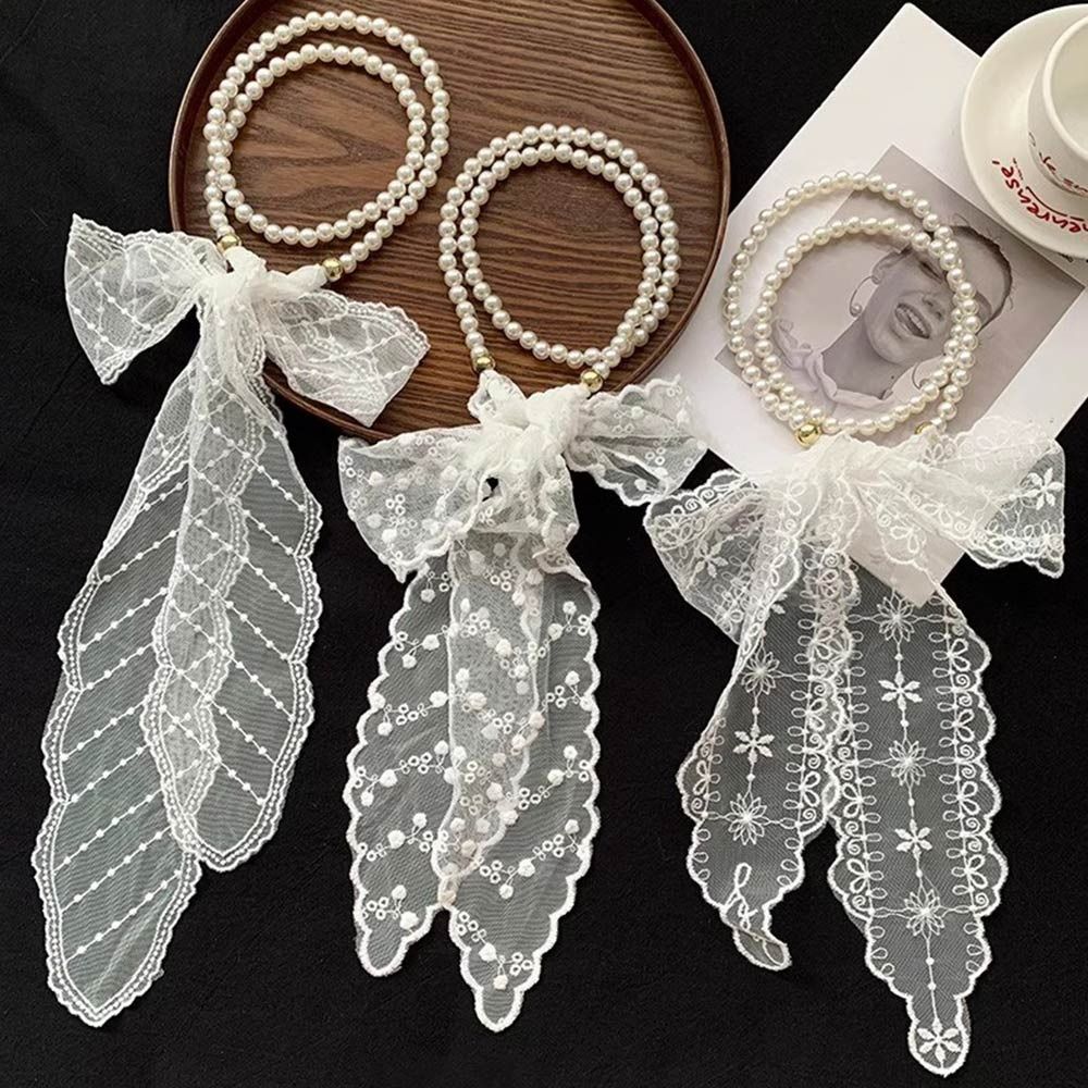 Fairy Lace Headband French Neckerchief Summer Hair Ribbon  for Women