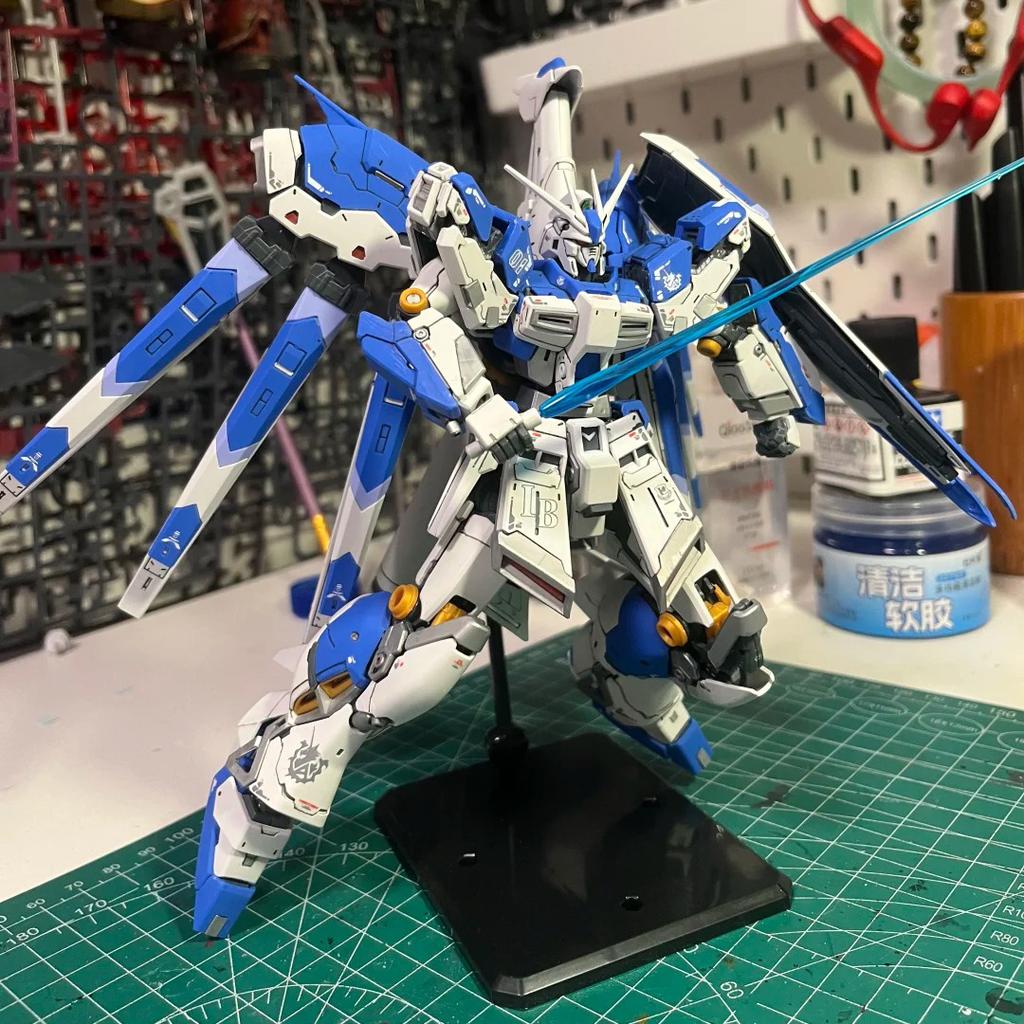 Gl Hi-Nu Assembly Model Kit With Water Decals No Bracket Action Figures Rg 1/144 Desktop Ornament Fixed Version Collection Toys