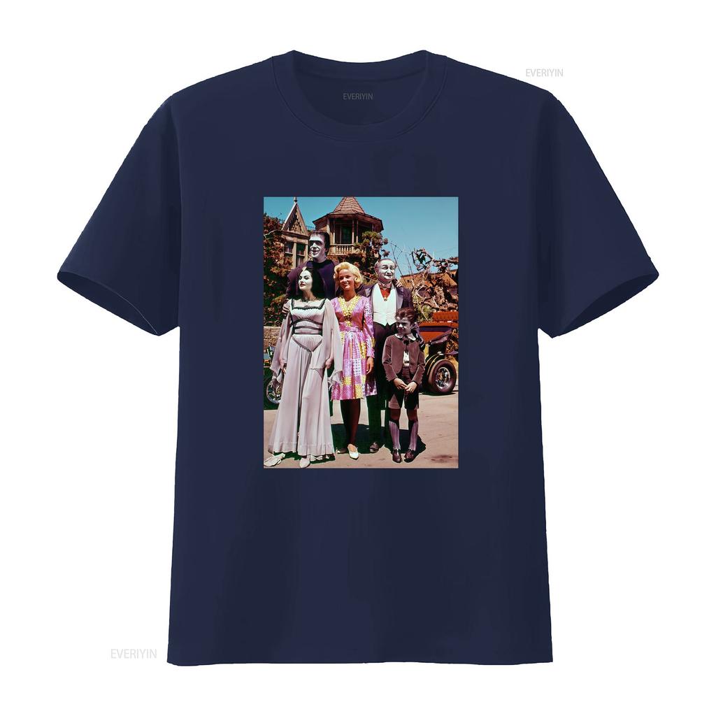 Vintage Retro The Munsters Classic Horror Comedy TV Show Family Print Casual T Shirt vintage Washed Unisex Slightly homme