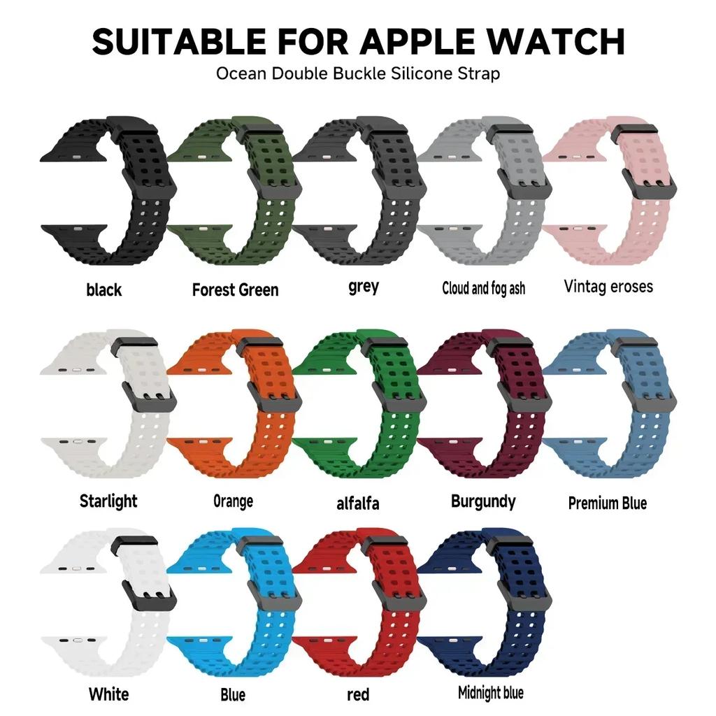 Cinturino in Silicone per Apple Watch Ultra 2 49mm 46 45 44 42mm 38mm 41mm 40mm Cinturino Sportivo per IWatch Serie 9 8 7 6 SE 5 4 3 2 Correa