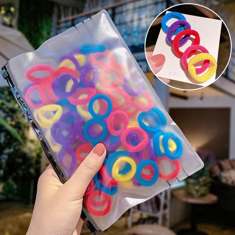 100pcs Colorful Hair Band for Girls Seamless Hair Tie High Elasticity Hair Bands Towel Hair Holder Cute Rubber Band Hair Accessories
