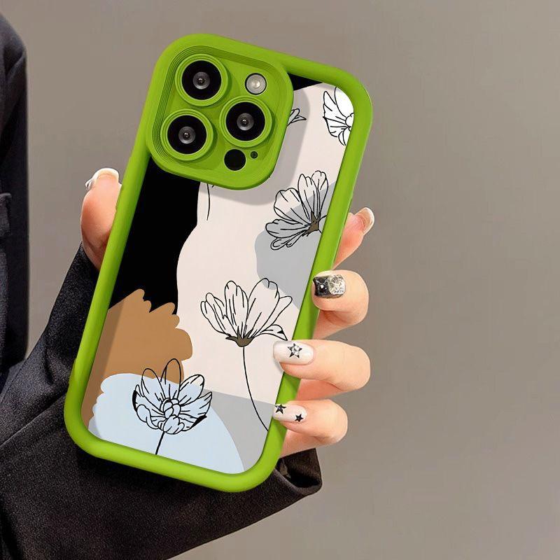 Art Style Flower for iPhone17ProMax Mobile Phone Case 16 Apple 17 Matte 14/15 Premium 13