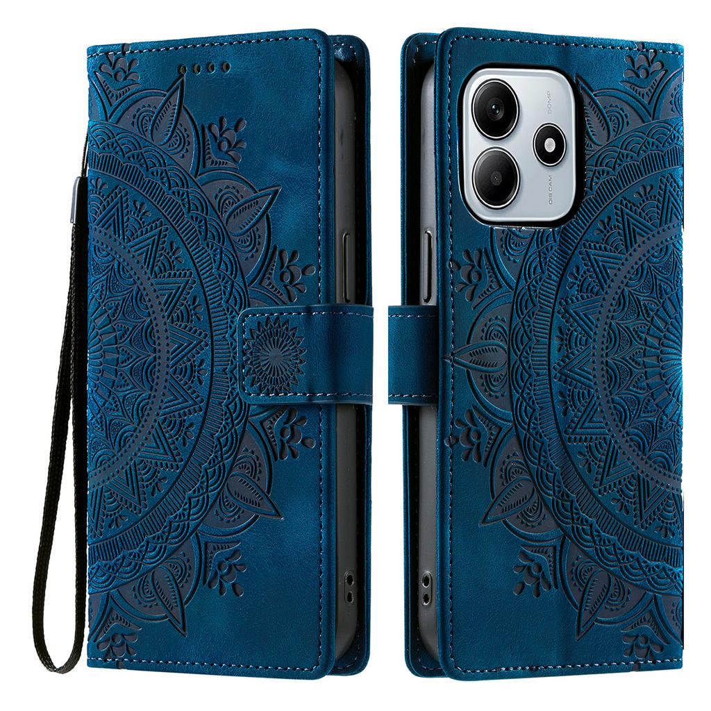 Styl 018 Etui dla Xiaomi Redmi Note 14 5G z nadrukowanym totemem, skórzane etui portfelowe w dotyku skóry