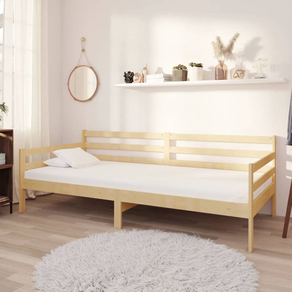 Vidaxl Łóżko Dzienne Z Materacem, 90X200 Cm, Lite Drewno Sosnowe
