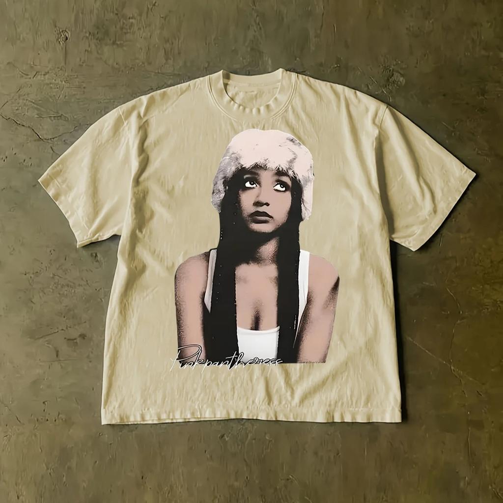 Vibrant Pink Pantheress Graphic Print Summer Casual Short Sleeve T-Shirt Comfortable Fit Perfect for Music Festive Gift Tee Top