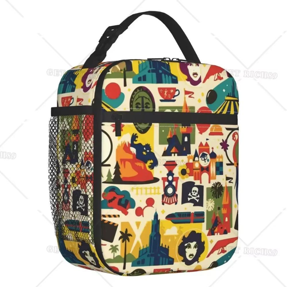 Colorful Painting Green Insulated Lunch Bag - Reusable Portable Lunch Box - Large Capacity Lunch Tote for Women Men Outdoors