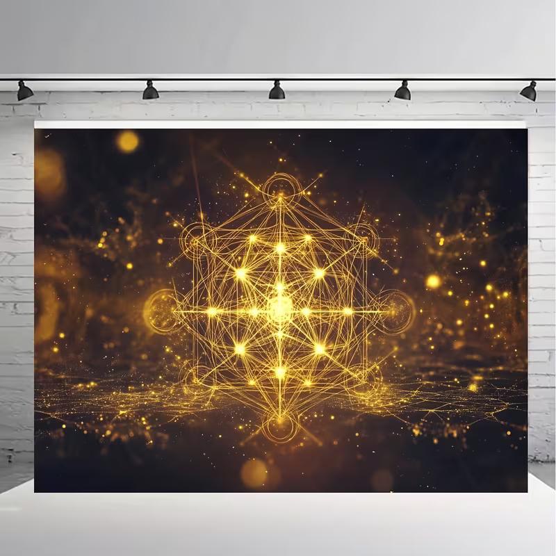 2D Metatrons Würfel Heilige Geometrie Hintergrund Spirituelles Fotoautomaten Banner