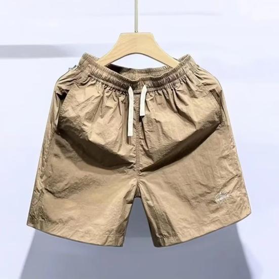 Outdoor Casual Basketball Shorts Elastic Drawstring Pockets Short Color Pants Solid Waist Letter Print Wide Leg Sport Shorts Streetwear