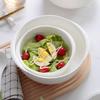 High-Quality White Bone China Double Ear Noodle Bowl – Stylish, High-Temperature Resistant, Deep Plate for Young People