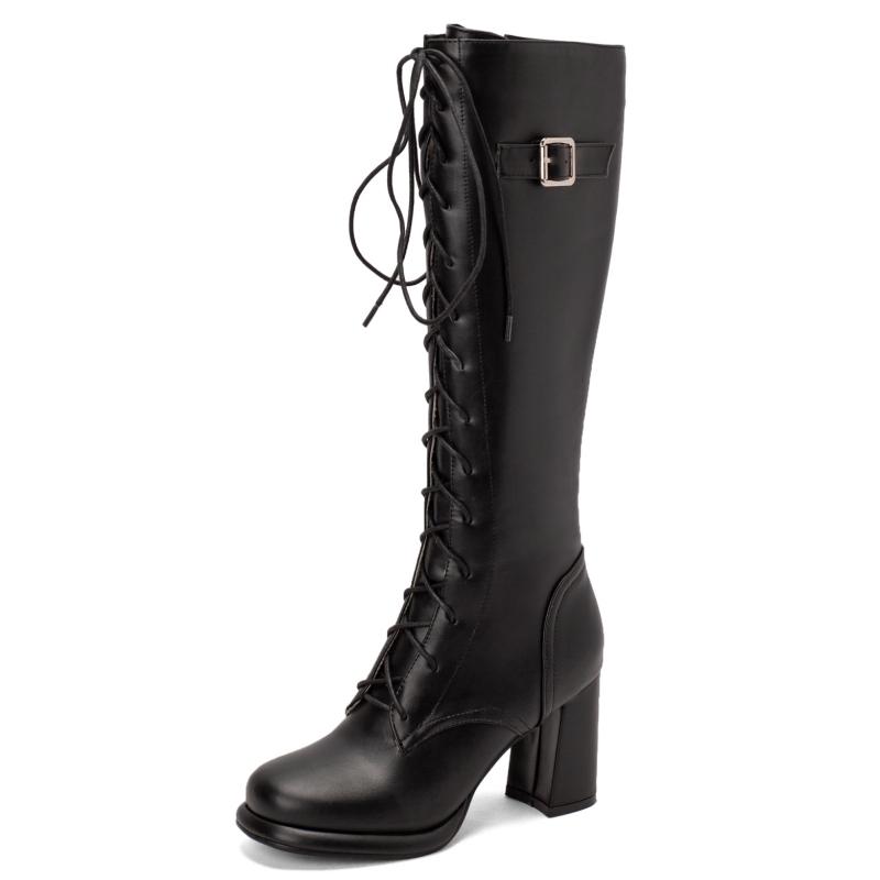 Sexy Knee High Boots For Women Patent Fetish Party Shoes Lady Heels Long Boots Pink White Black Red Winter Shoes Large Size 44 4