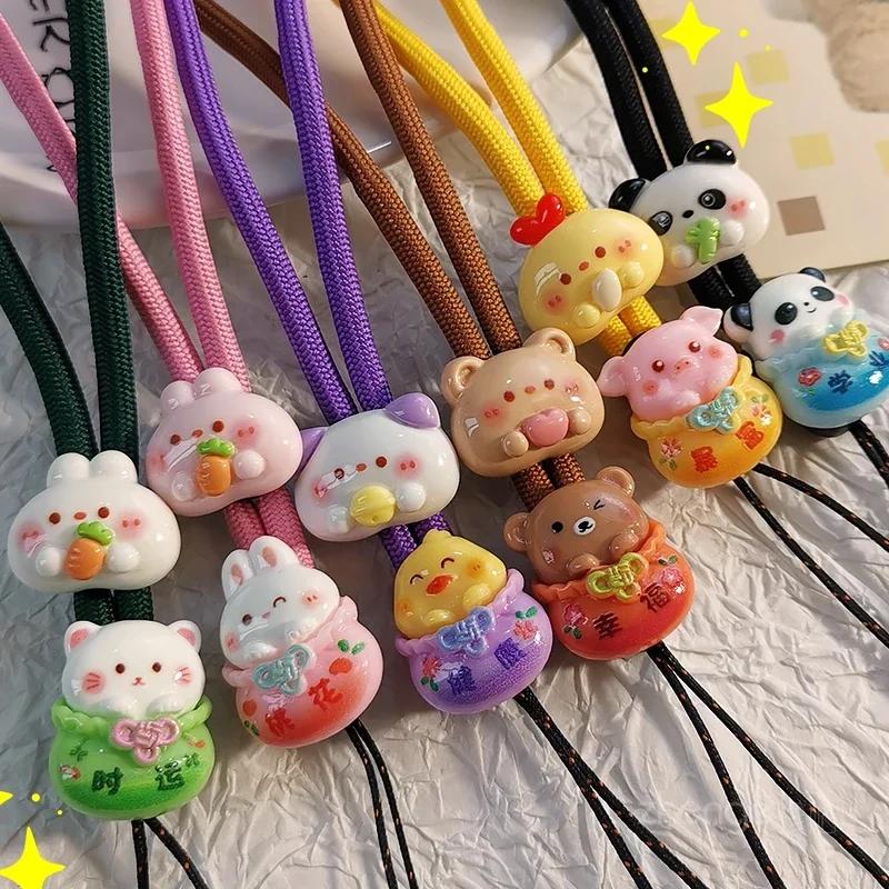 Wrist Rope Cartoon Cute Cute Cute Mobile Phone Rope Portable Adjustable Length Peach Blossom Rabbit Rich Accessory Phone Case