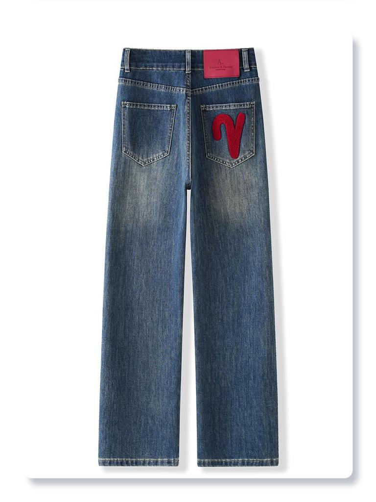Damen 2025 Frühling Weitbeinige High-Waist Jeans: Locker, Schlankmachend, Petite, Gerade Bein für Frühling und Herbst