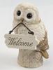 Kishima Owl Welcome 10cm Wide x 10cm Deep x Board, White, 16.5cm High, KH-61095
