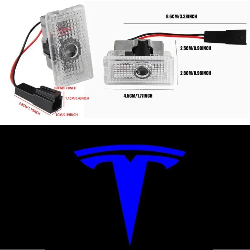 Car Sticker Tesla Tesla 2Pcs Car Door Projector Welcome Lights Accessories For Tesla Model 3 S X Y Cybertruck Roadster SpaceX Ca