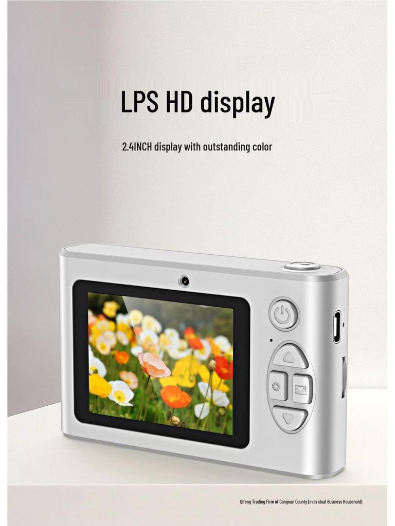 High-Definition Dual-Lens Portable Digital Camera – Ideal for Vlogging, Selfies, and Retro Campus Photography.