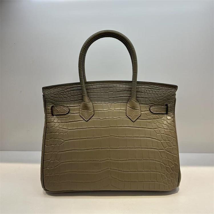 Pelle bovina primo strato motivo alligatore opaca portatile a spalla a tracolla borsa da donna premium transfrontaliera