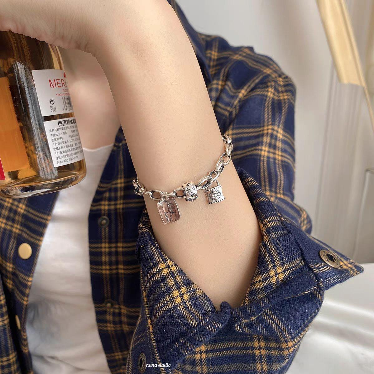 

Женский браслет из стерлингового серебра с шестиконечной звездой - Осенне-зимний нишевый дизайн