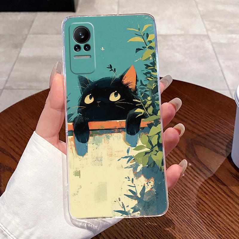 Casing For Xiaomi Mi Civi / 1S Ultra Thin Clear Transparent Aesthetic Cute Cat Astronaut Phone Case Back Protective Cover Shell