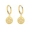 925 Sterling Silver Commuter Versatile Earrings 18K Gold Zircon Earrings Clover Sun Pendant Ear Buckles