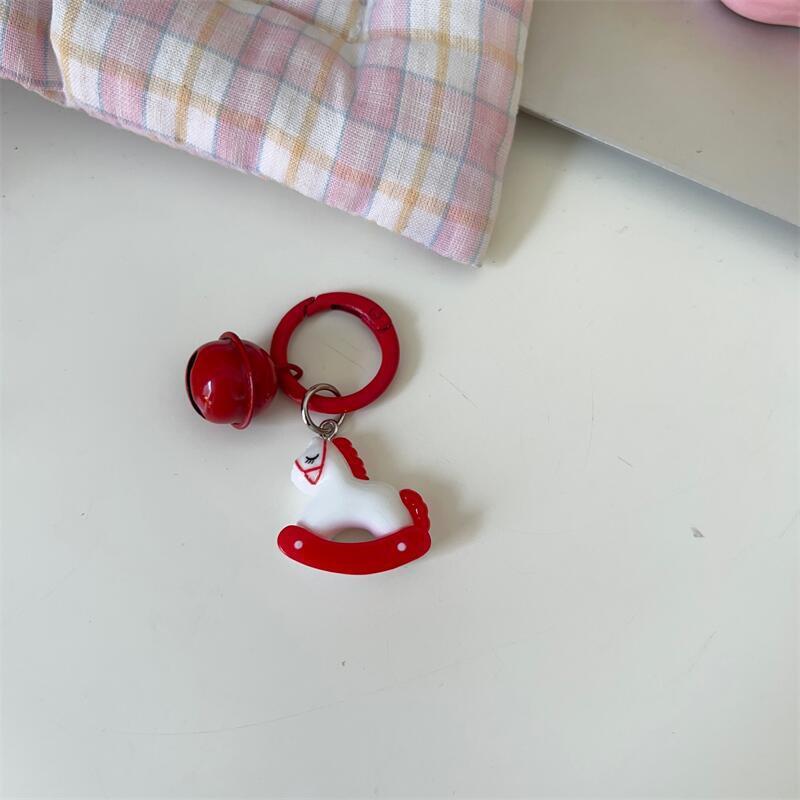 

Cartoon Colored Pony Bell Keychain Cute Kawaii Trojan Horse Backpack Decoration Pendant Creativity Key Ring Accessories Gift A3