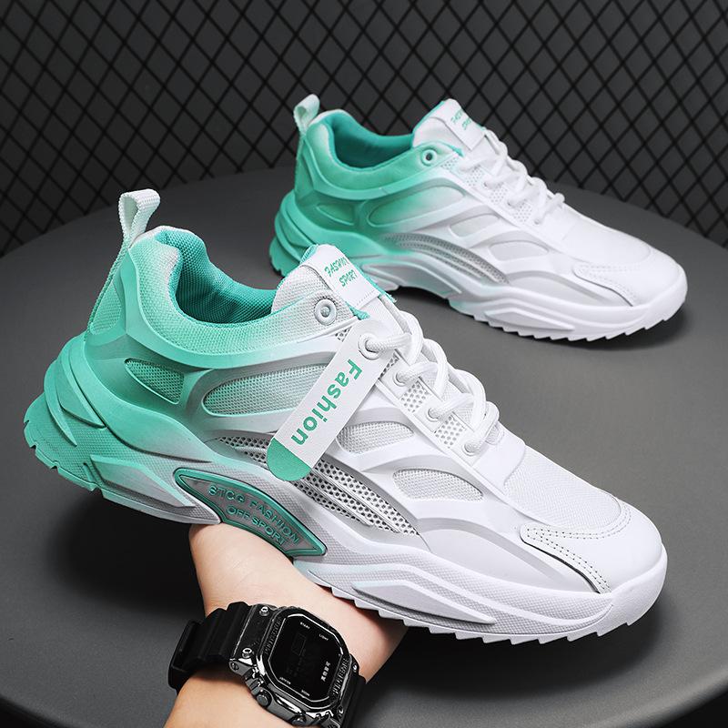 Fashion Gradient Men Sneakers Breathable Mesh Running Shoes Tenis Masculino 2025 Fashion Comfortable Lace Up Casual Men Vulcanized Shoes