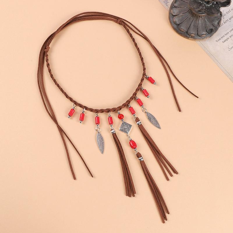 Bohemian Arm Necklace Women's Clavicle Chain Turquoise Tassel Arm Chain Vintage Vacation Accessories