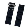 Gothic Punk Leg Warmers Boot Toppers with Heart Chain Leather Belt Ribbed Knit Leg Covers Footless Socks for Women Girls