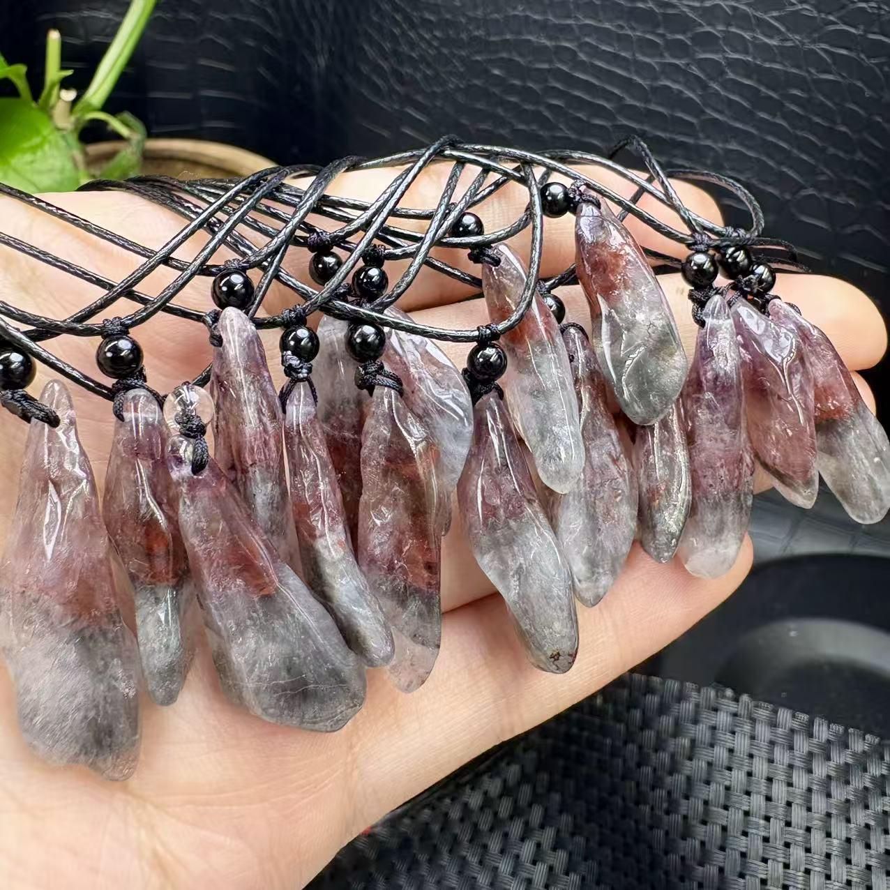 Aurora 23 Red Crystal Pendant - Irregular Shape, High Transparency, Unisex